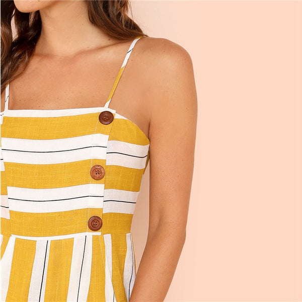 Ginger Striped Wide Leg Maxi Jumpsuit