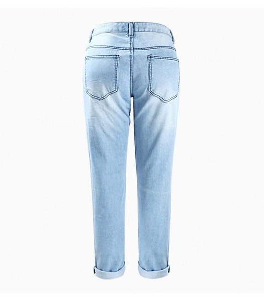 Ripped Boyfriends New Mid Waist True Denim Jean