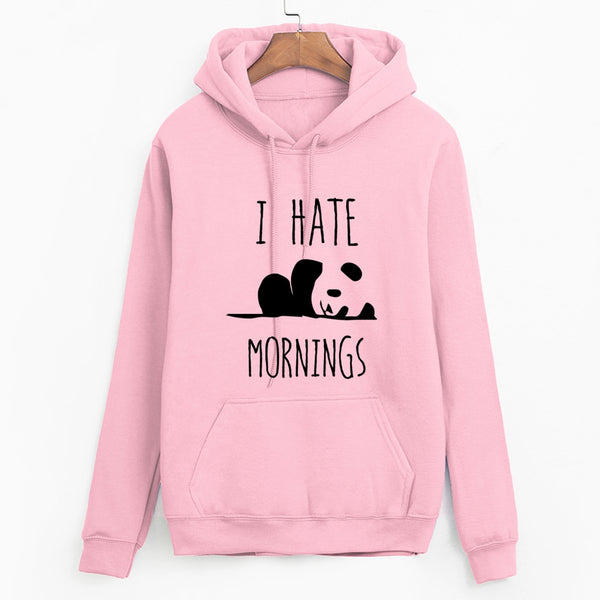 Panda I Hate Mornings Long Sleeve Hoodie