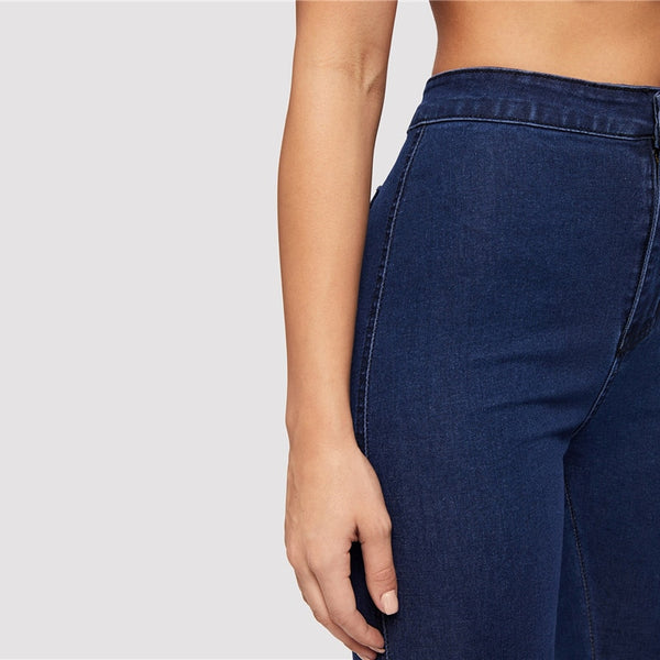 Blue Navy High Waist Jeans Denim